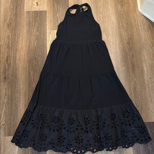 J. Crew cotton racer back maxi eyelet dress